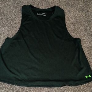 Under Armour Women's Black Muscle Tee with Neon Green Logo
